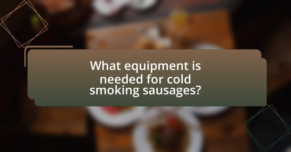 What equipment is needed for cold smoking sausages?
