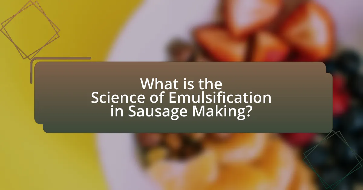 What is the Science of Emulsification in Sausage Making?